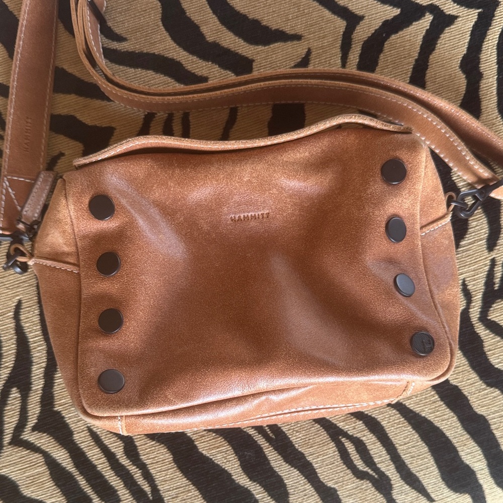 Hammitt Evan Crossbody Shoulder Bag Tan with Black Accents